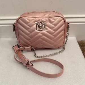 Elegant Badgley Mischka Pink Quilted Crossbody Bag